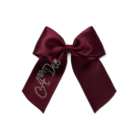 A Dee Ariah Deep Cherry Satin Hairbow