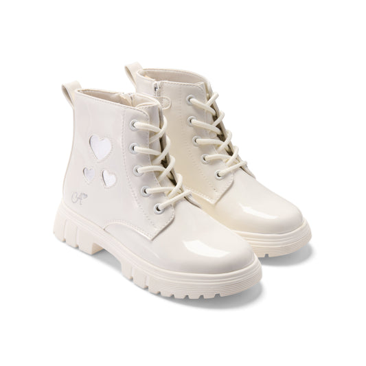 A Dee Amore White Heart Boots
