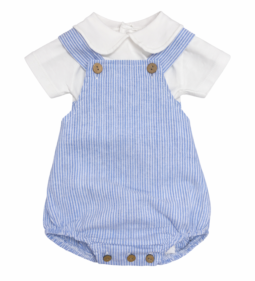 Calamaro White & Blue Dunagree Set