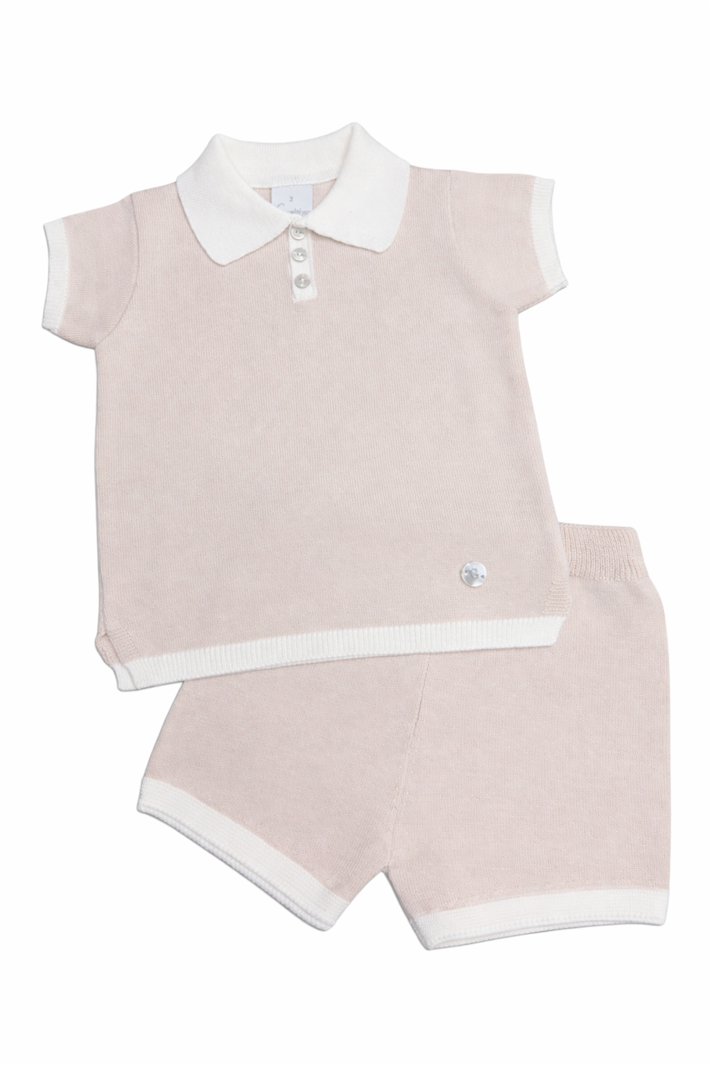 Granlei Beige & Cream Polo Short Set